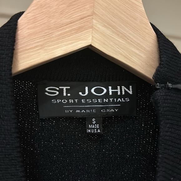 Vintage new St. John Sport mock neck knit boxy embroidered cropped sweatshirt - Picture 11 of 16